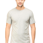 Men’s Half Sleeve T-Shirt - Gray Melange, 180 GSM, 100% Cotton
