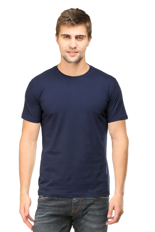 Men’s Half Sleeve T-Shirt - Navy Blue, 100% Cotton, 180 GSM