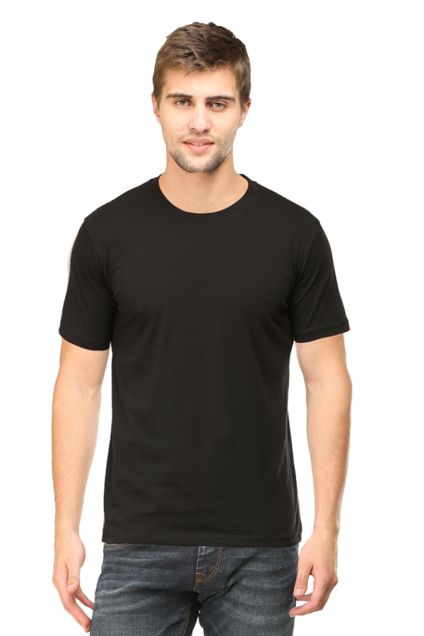 Men's Half Sleeve T-Shirt - Black, 100% Cotton & Bio-Washed