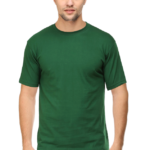 Men’s Half Sleeve T-Shirt - Bottle Green, 100% Cotton, Bio-Washed