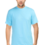 Men's Half Sleeve T-Shirt - Sky Blue, 100% Cotton & Bio-Washed