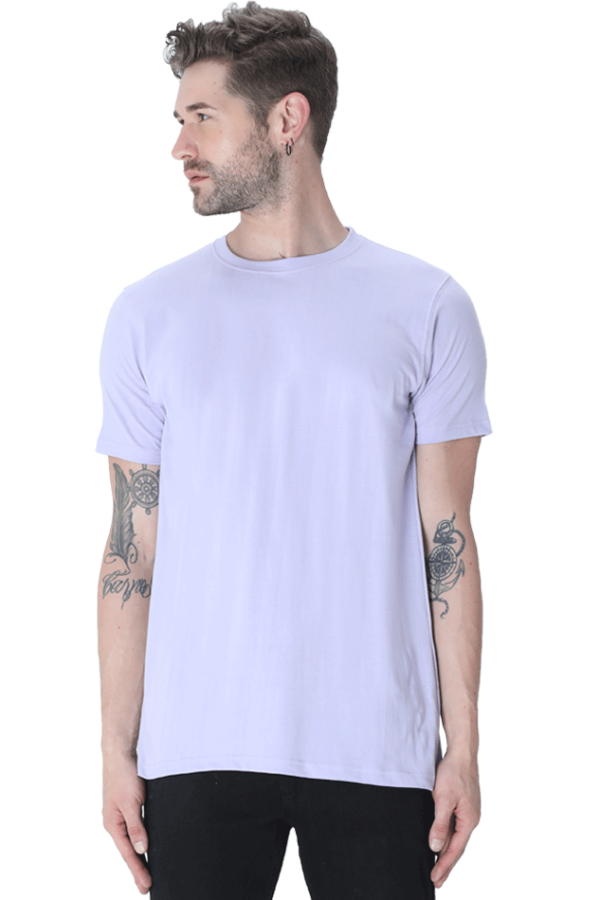 Men’s Half Sleeve T-Shirt - Lavender, 100% Cotton Comfort