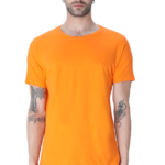 Men’s Half Sleeve T-Shirt - Orange, 100% Cotton & Bio-Washed