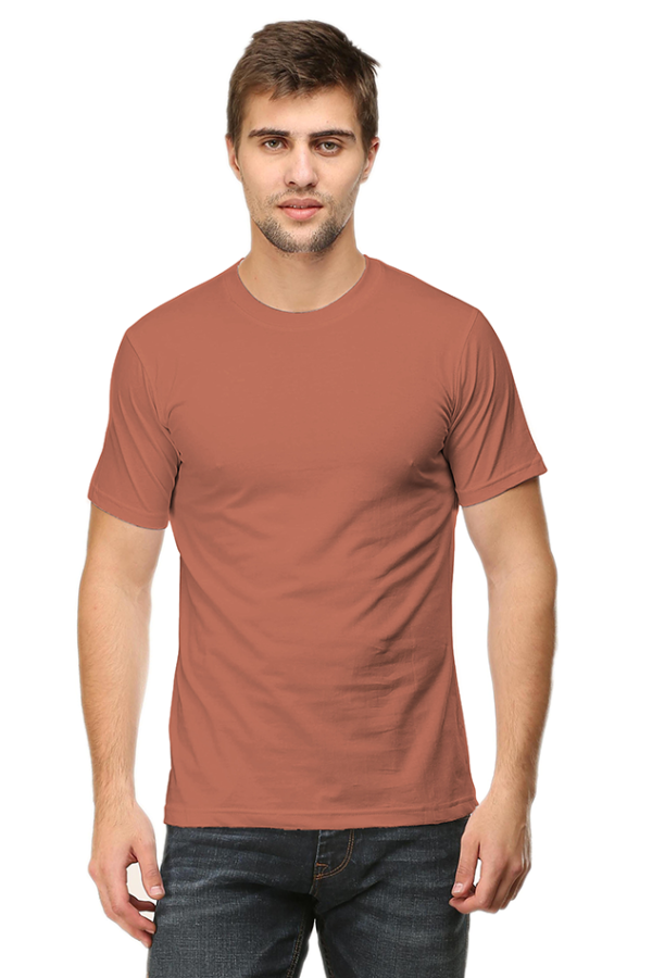 Men's Half Sleeve T-Shirt - Copper, 100% Cotton & Bio-Washed