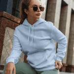 Unisex Mid-Weight Hooded Sweatshirt – Baby Blue, 100% Cotton
