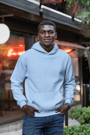 Baby Blue 300 GSM cotton hoodie – Fabveda