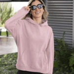 Heavyweight Oversized Hooded Sweatshirt – Baby Pink