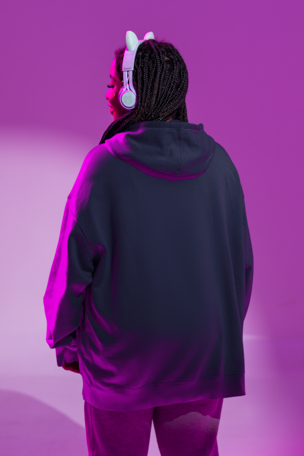 Heavyweight Oversized Hooded Sweatshirt - Navy Blue