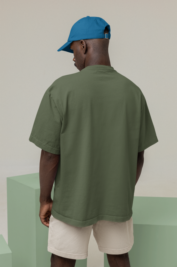 Unisex Premium Heavy Oversized T-Shirt - Olive Green