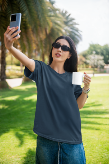 Unisex Premium Heavy Oversized T-Shirt – Petrol Blue, 100% Cotton