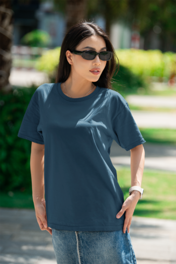 Unisex Premium Heavy Oversized T-Shirt – Petrol Blue, 100% Cotton