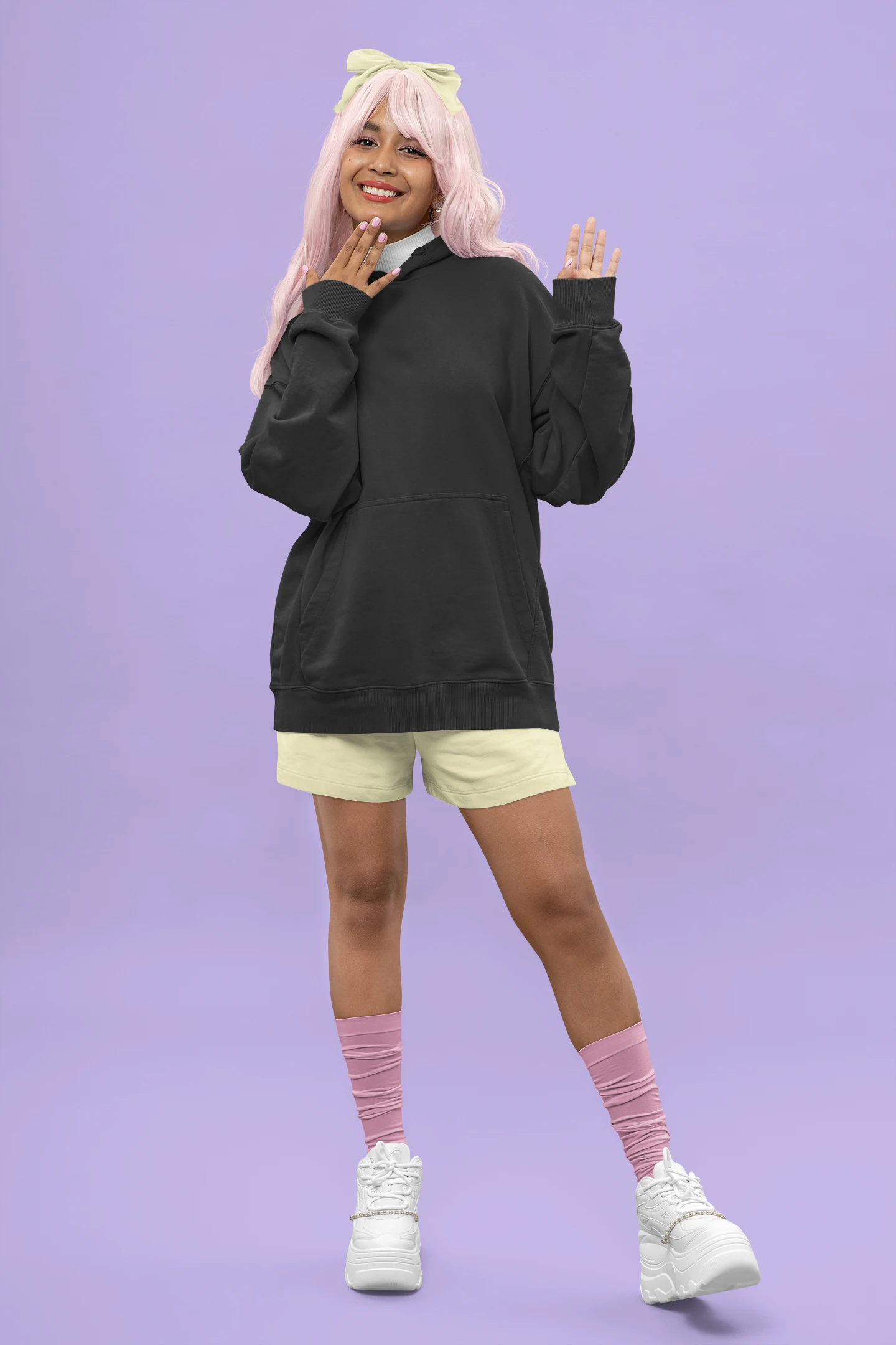 Heavyweight Oversized Hooded Sweatshirt - black Heavyweight Oversized Hooded Sweatshirt - black