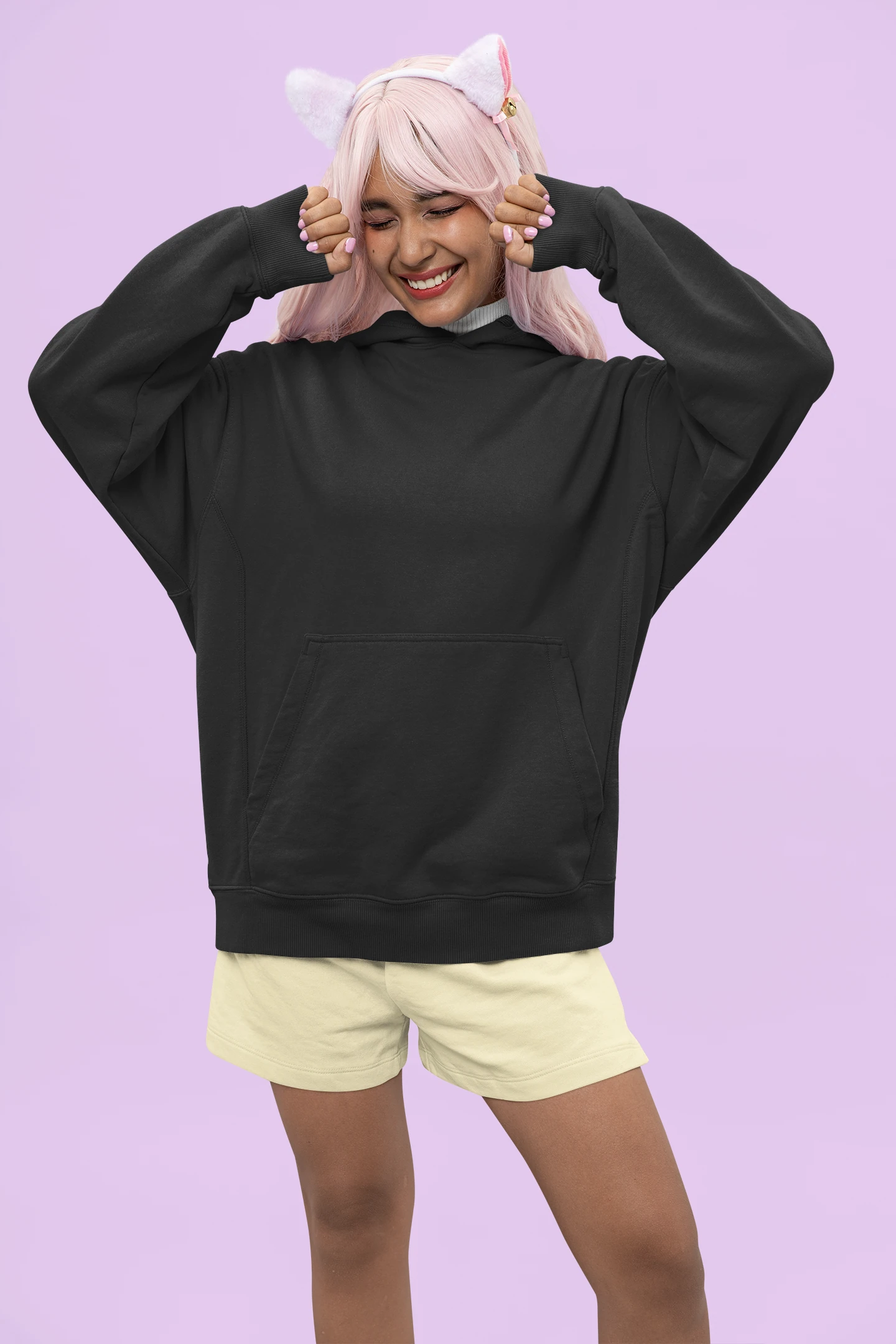 Heavyweight Oversized Hooded Sweatshirt - black Heavyweight Oversized Hooded Sweatshirt - black