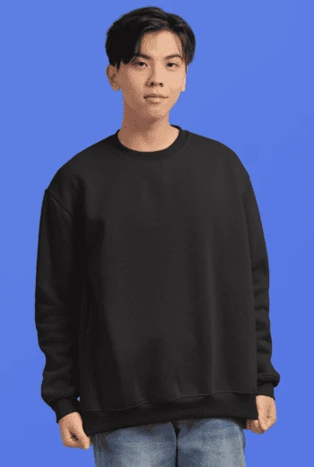 Heavyweight Oversized Sweatshirts - Black