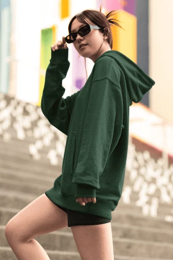 Heavyweight Oversized Hooded Sweatshirt - Bottle Green