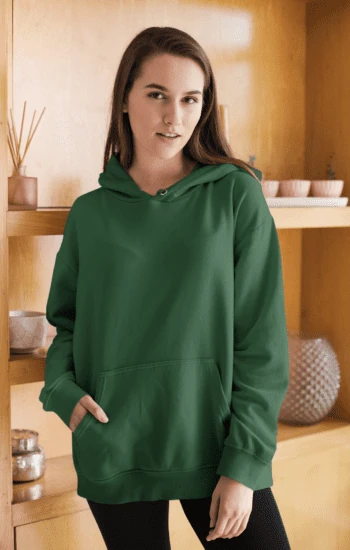 Unisex Mid-Weight Hooded SweatShirt - Bottle Green