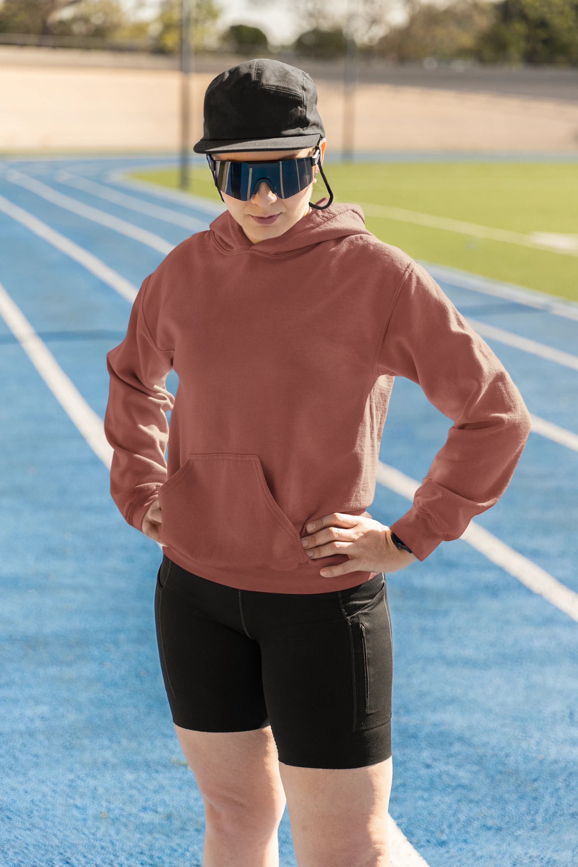 Unisex Mid-Weight Hooded SweatShirt - Coral Unisex Mid-Weight Hooded SweatShirt - Coral