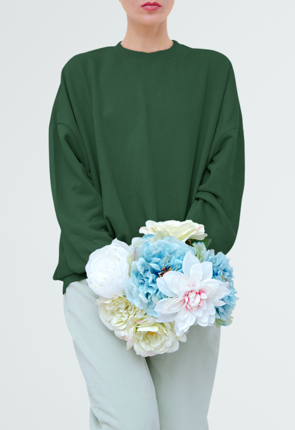 Heavyweight Oversized Sweatshirts - Bottle Green