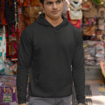 Unisex Mid-Weight Hooded SweatShirt – Black
