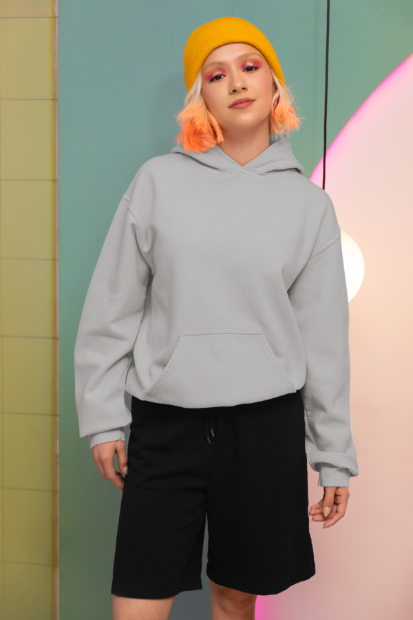 Unisex Mid-Weight Hooded SweatShirt - Grey Melange