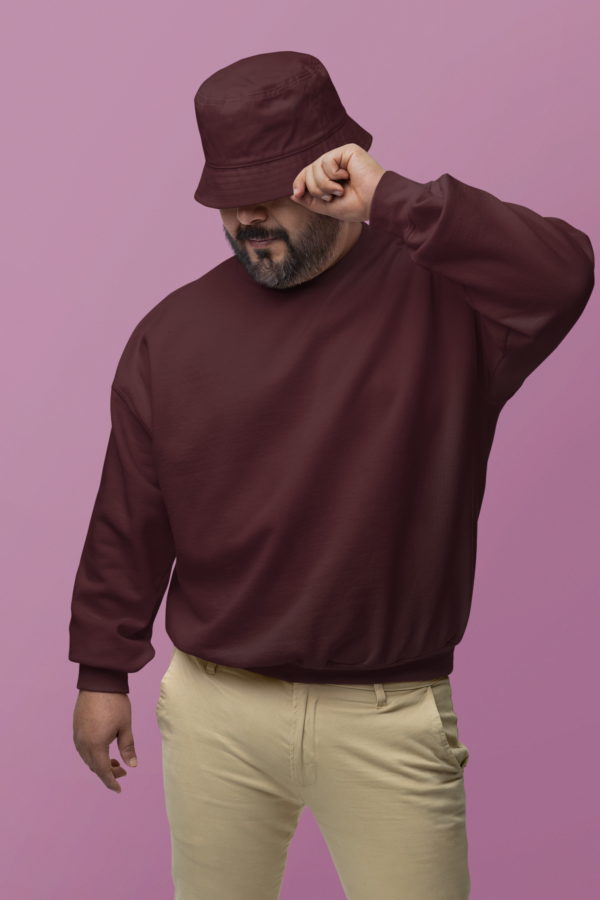 Heavyweight Oversized Sweatshirts - Maroon