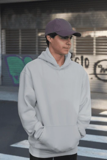 Grey Melange 300 GSM cotton hoodie – Fabveda