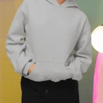 Unisex Mid-Weight Hooded SweatShirt – Grey Melange