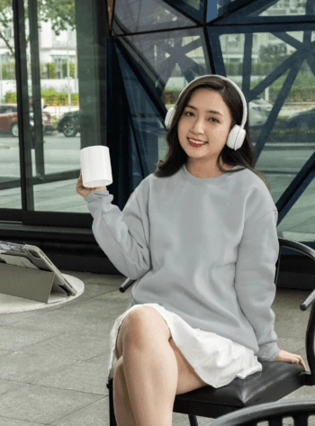 Grey Melange 300 GSM cotton sweatshirt – Fabveda