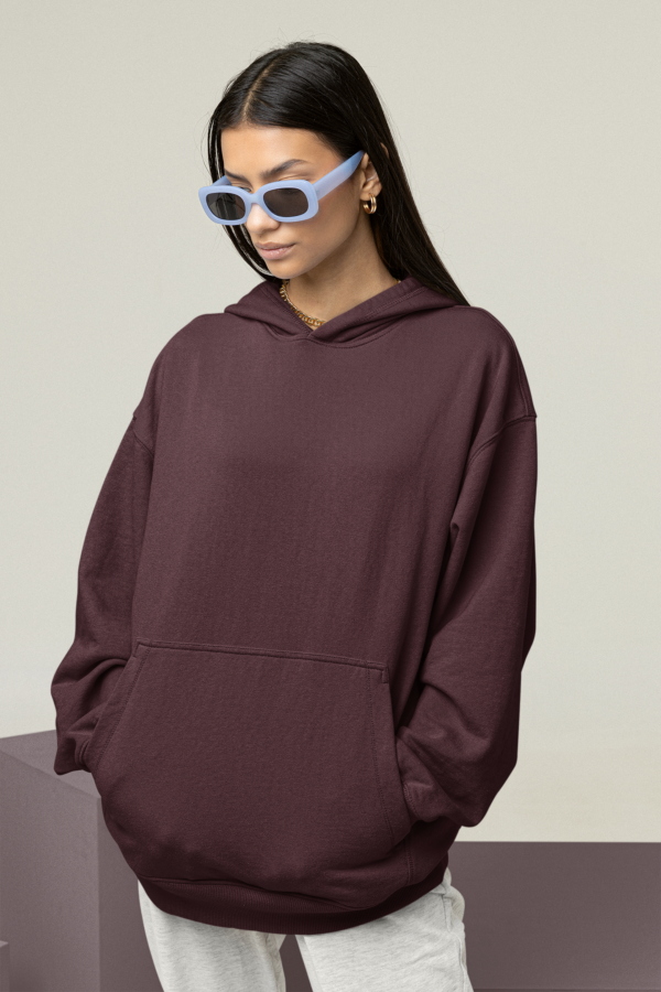 Heavyweight Oversized Hooded Sweatshirt - Maroon