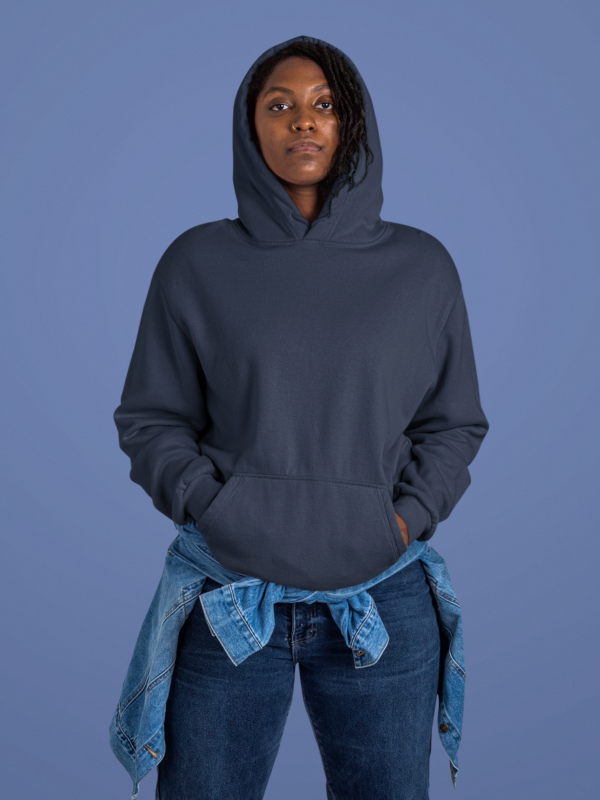 Unisex Mid-Weight Hooded SweatShirt - Navy Blue