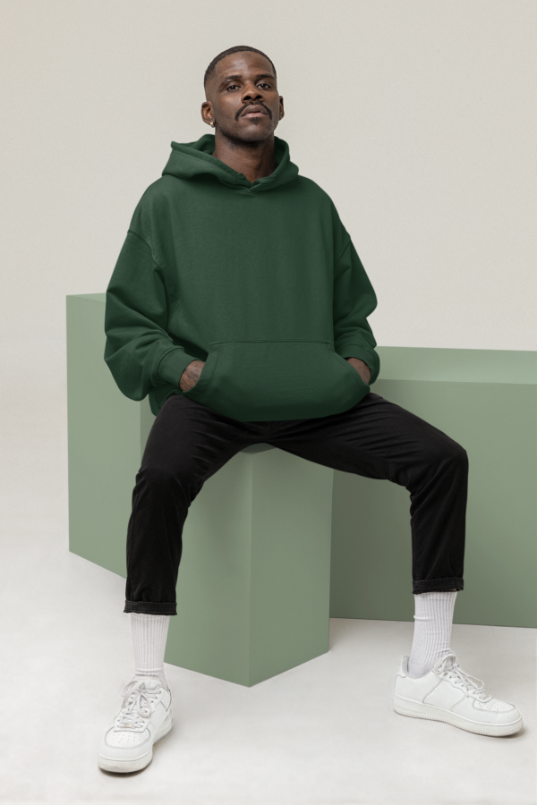 Heavyweight Oversized Hooded Sweatshirt - Bottle Green