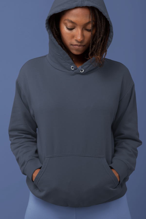 Unisex Mid-Weight Hooded SweatShirt - Navy Blue