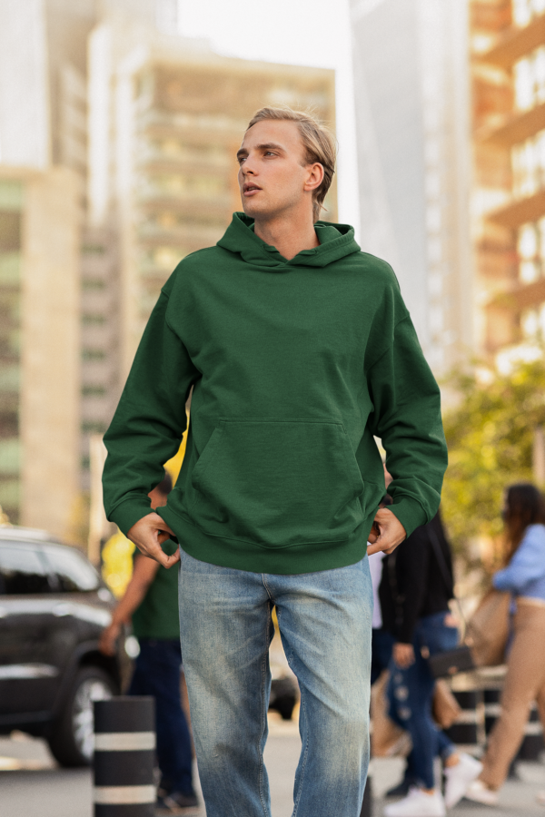 Unisex Mid-Weight Hooded SweatShirt - Bottle Green