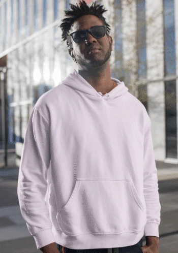 Unisex Mid-Weight Hooded SweatShirt - Light Baby Pink