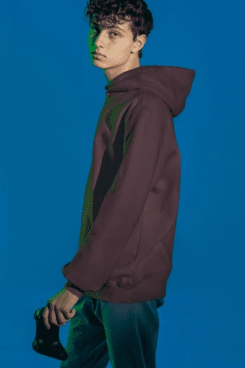 Heavyweight Oversized Hooded Sweatshirt - Maroon