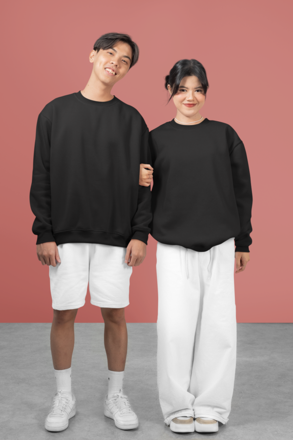 Heavyweight Oversized Sweatshirts - Black