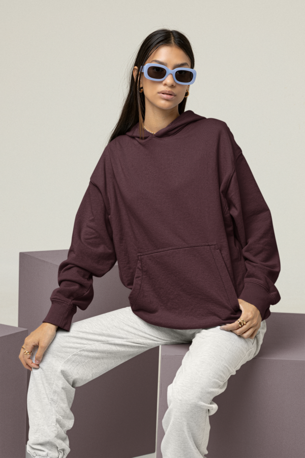 Heavyweight Oversized Hooded Sweatshirt - Maroon