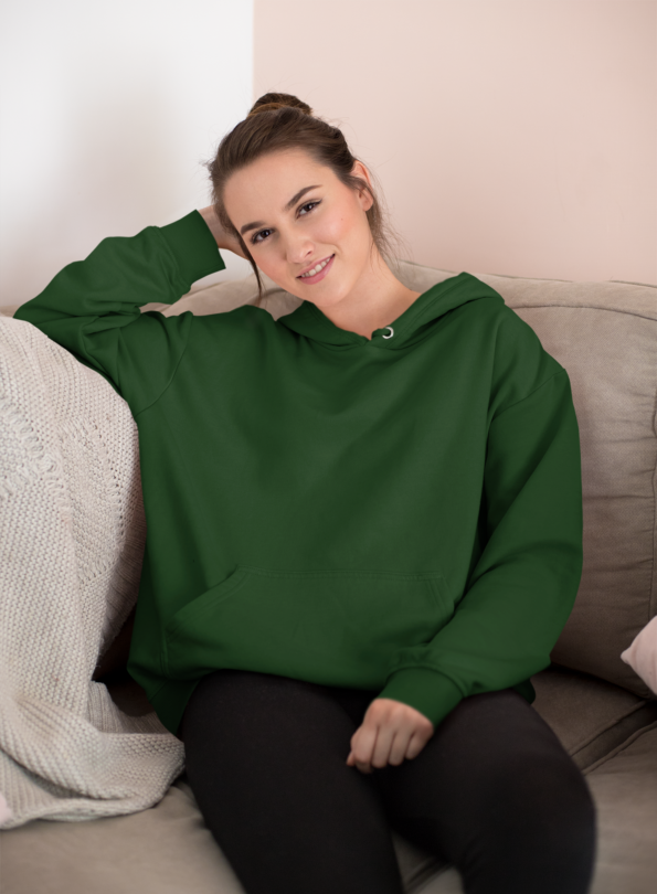 Unisex Mid-Weight Hooded SweatShirt - Bottle Green