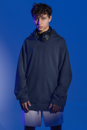 Heavyweight Oversized Hooded Sweatshirt - Navy Blue
