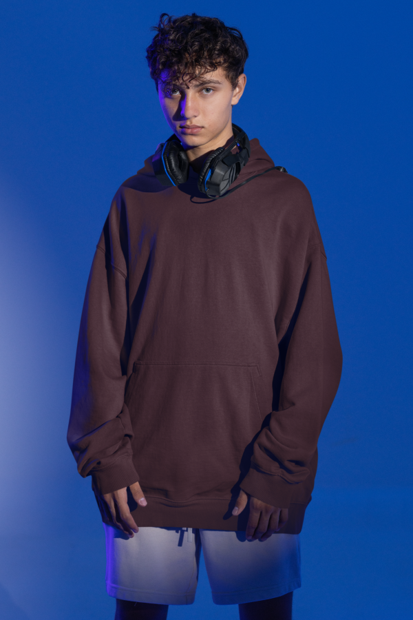 Heavyweight Oversized Hooded Sweatshirt - Maroon