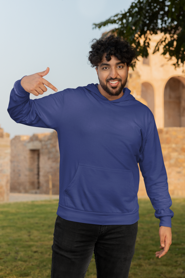 Unisex Mid-Weight Hooded SweatShirt - Royal Blue