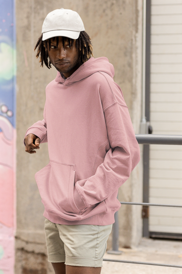 Heavyweight Oversized Hooded Sweatshirt - Baby Pink