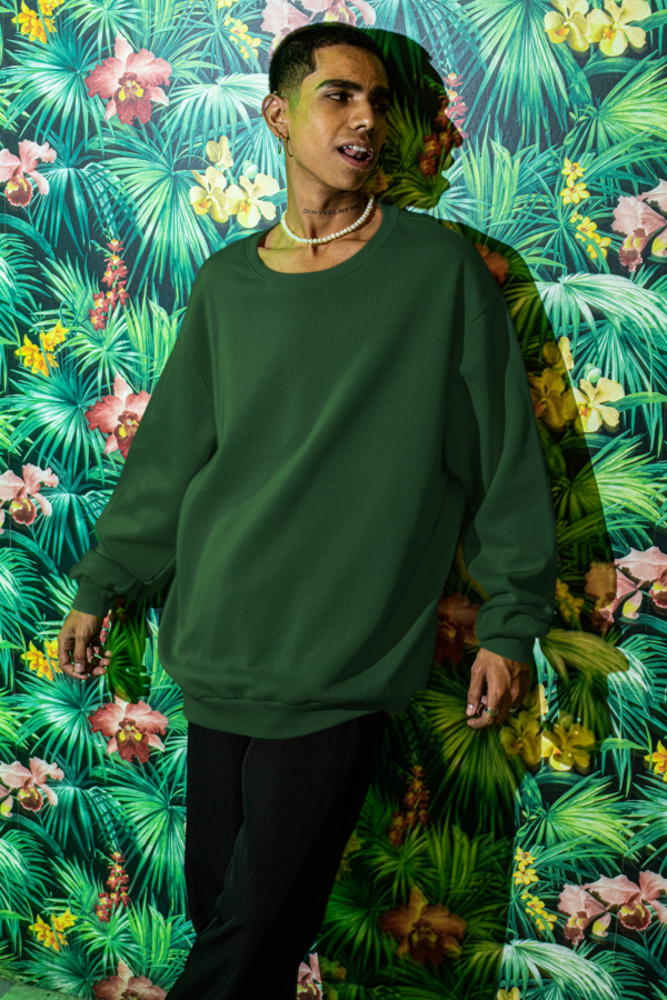 Heavyweight Oversized Sweatshirts - Bottle Green