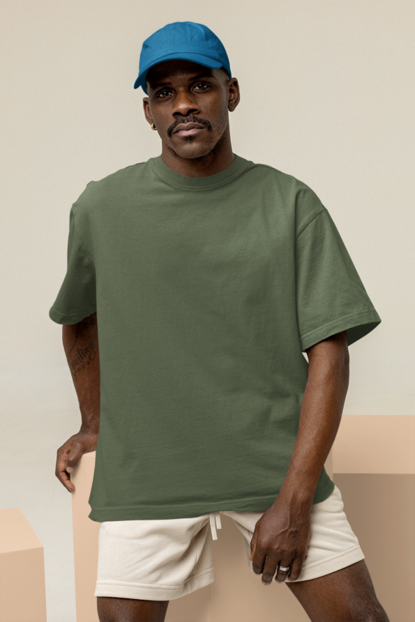 Unisex Premium Heavy Oversized T-Shirt - Olive Green