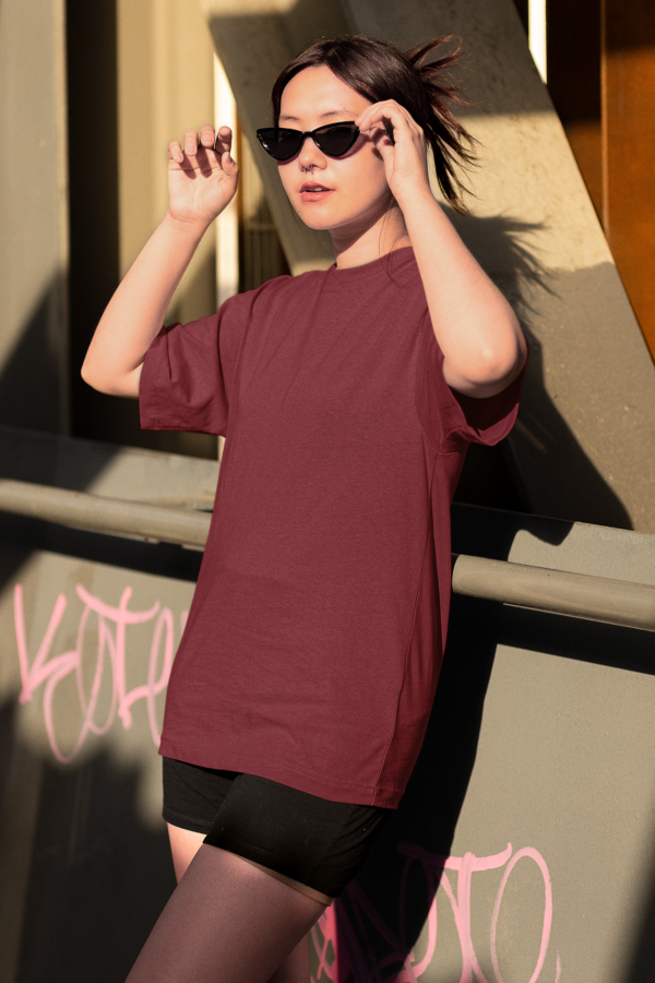 Unisex Premium Heavy Oversized T-Shirt - Maroon