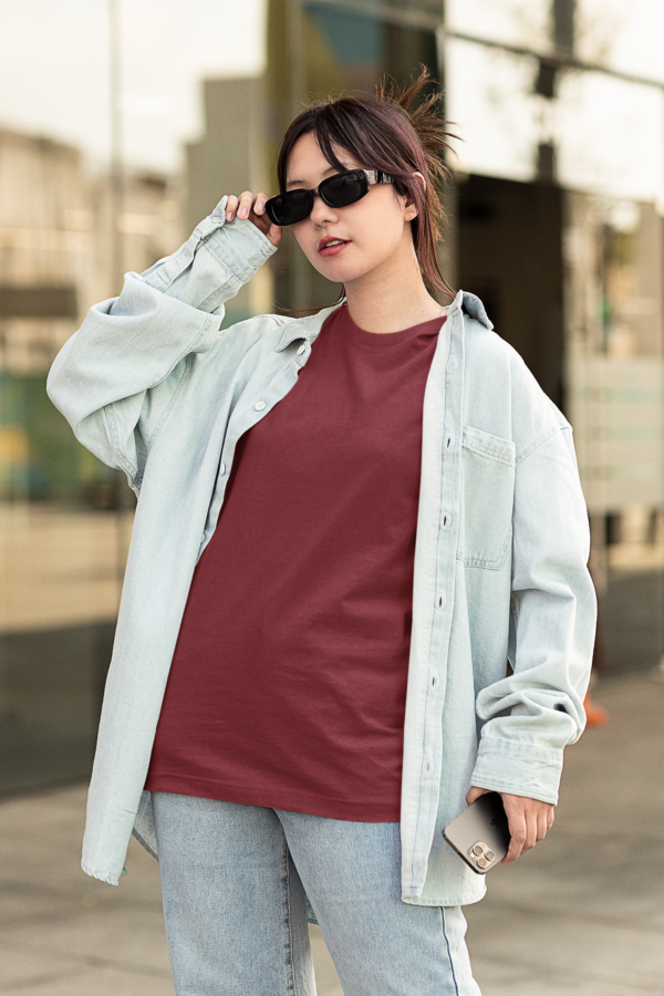 Unisex Premium Heavy Oversized T-Shirt - Maroon