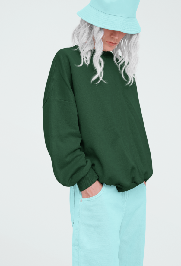 Heavyweight Oversized Sweatshirts - Bottle Green