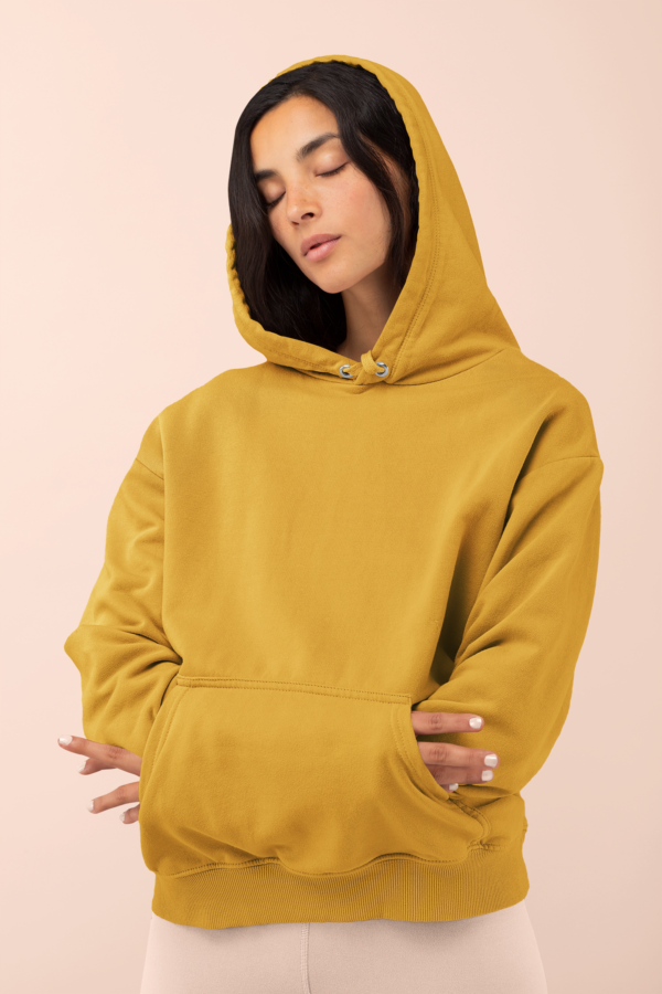 Unisex Mid-Weight Hooded SweatShirt - Mustard Yellow