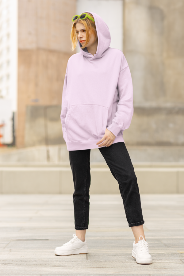 Unisex Mid-Weight Hooded SweatShirt - Light Baby Pink