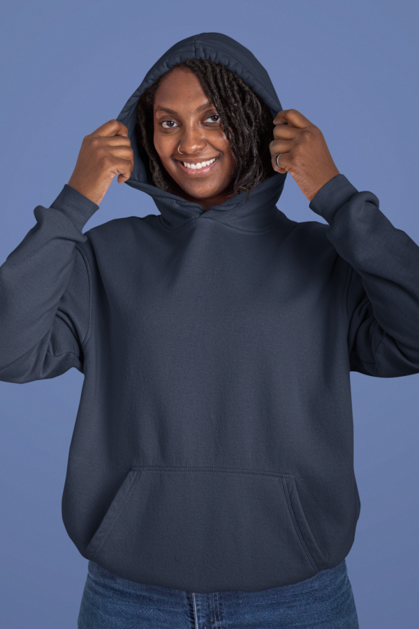 Unisex Mid-Weight Hooded SweatShirt - Navy Blue